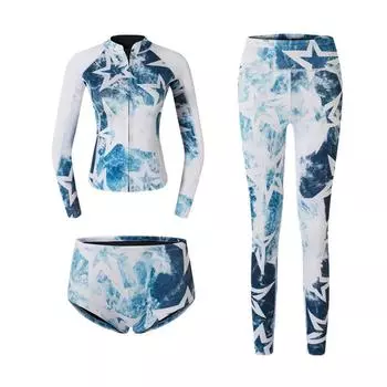 2 мм звездный водолазный костюм женский солнцезащитный водолазный костюм длинный водолазный костюм для дайвинга и сноркелинга раздельный теплый комбинезон XL