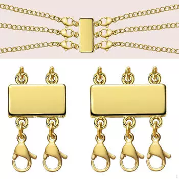 2 многослойных застежки ожерелья. Гладкая поверхность. Легко открывается и снимается. Соединитель.