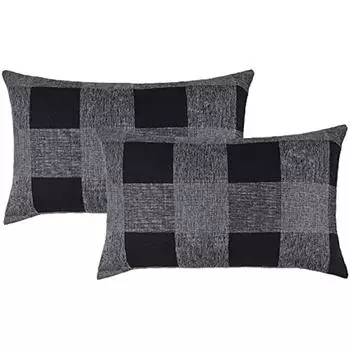 2 наволочки для подушек, наволочка для поясницы в фермерском стиле в клетку буйвола для дивана и осенних уличных украшений