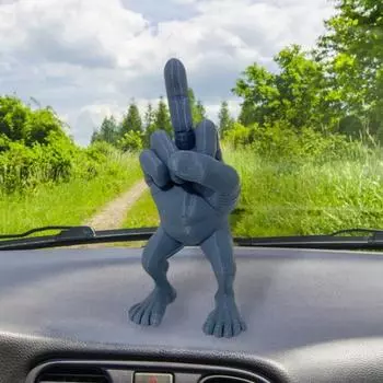 2-ногая фигурка среднего пальца из смолы, скульптура для жеста, украшение для домашнего офиса, гостиной, рабочего стола оранжевый