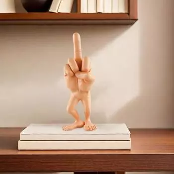 2-ногая фигурка среднего пальца из смолы, жест среднего пальца, статуэтка, скульптура, главная чёрный