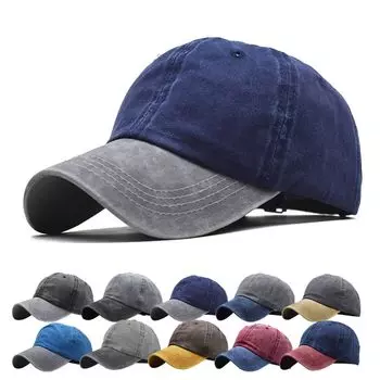 2 Обесцвеченные x [Муха пингвина] Шляпа, Кепка, Мужская, Женская, Двухцветная, цвета, Стираная, Однотонная, Простая, Шляпа, Пигментированная, (Серый флот)