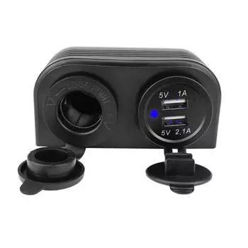 2 отверстия в основании палатки, розетка 3.1A, двойной USB, автомобильное зарядное устройство для автомобиля, мотоцикла, лодки, морского квадроцикла, автофургона красный