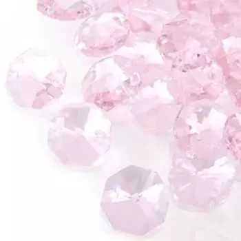2 отверстия восьмиугольные хрустальные стеклянные бусины 14 мм ручной работы материал ловец солнца красочные детали для рукоделия аксессуаров [KKD] (розовый)