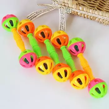 2 Pack Bird Parrot Toy Colorful Dual Ball Toys with Bell Interactive Toy Cage Accessories for Medium Large Birds