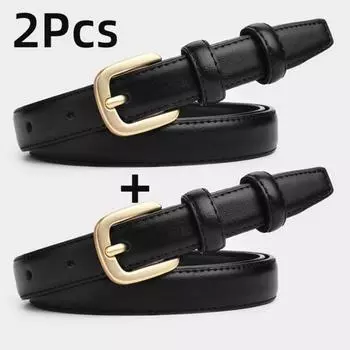 2-pack Casual Fashion Belt with Simple and High-end Feel, Needle Buckle Double Loop Belt Suitable for Daily Wear чёрный
