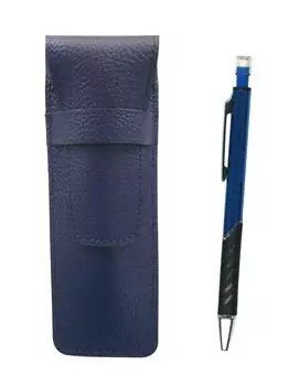 2 pack grained leather pencil case blue metal color mechanical pencil blue SASL-SI2067SP-L-2