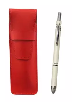 2 Pack Slim Cowhide Pencil Case Red 3 Mecha Japan Set White T23-ASR-3M-W-2