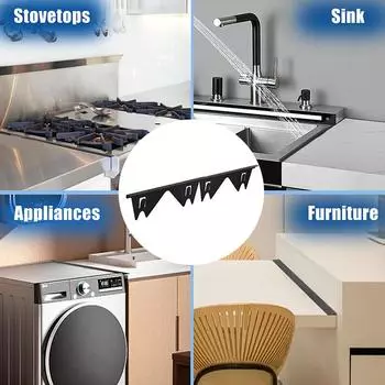 2 Pack Stainless Steel Stove Gap Guard Retractable Length Stove Gap Filler Range Trim Kit Stove Gap Covers Kitchen Accessories чёрный