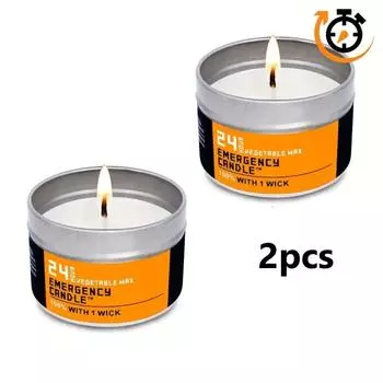2 упаковки аварийных свечей без запаха - Время горения 48 часов - Идеально подходит для Хэллоуина, Рождества, Пасхи, Хануки, Дня благодарения - Отлично подходит для вечеринок на открытом воздухе 2-pack белый