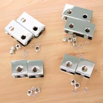 2 pack Zinc Alloy Fixed Glass Clamp Adjustable Glass Brackets