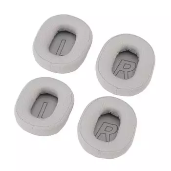 2 Pairs Ear Pads with Breathable Mesh Fabric Memory Foam Comfortable Headphones Replacement Earpads серый