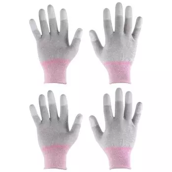 2 Pairs ESD Antistatic Gloves 19cm High Resistance Carbon Fiber Computer Gloves for PC Computer Electronics Installation and Repair Pink [uxcell]