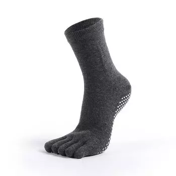 2 Pairs Meikan Yoga Socks Non Slip Professional Women Pilates Toe Socks Toe Socks Tube Socks Room Socks Dark gray