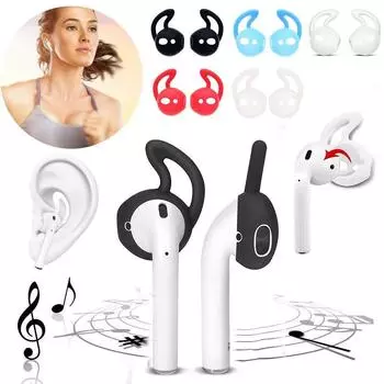 2 Pairs Silicone In-ear Ear Hook Earbuds Cap Protective Case Earphone Covers прозрачный