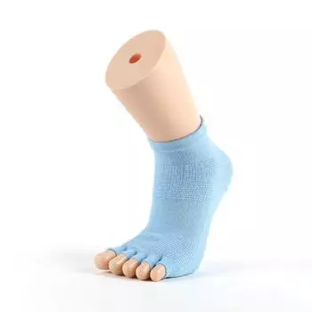 2 Pairs Summer Thin Yoga Socks Five-Finger Socks Fitness Room Socks Professional Non-Slip Socks Open Toe Pilates Socks Blue