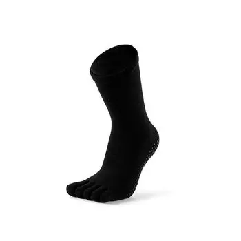 2 Pairs White Five Finger Yoga Socks Non Slip Professional Women s Mid Tube Stockings Micro Pressure Dance Trampoline Fitness Room Socks Black without cloth label
