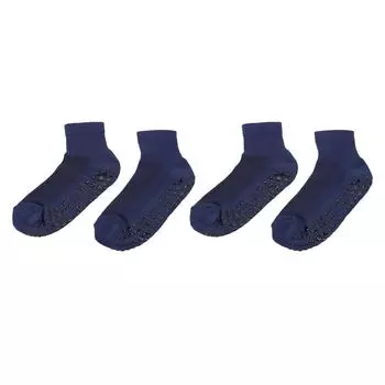 2 пары широких носков с захватами, нескользящие, дышащие, растягивающиеся, свободные носки для людей с ожирением, темно-синие S
