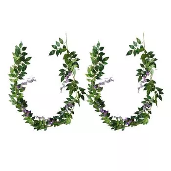 2 пакета Имитация цветов глицинии - Высокая степень имитации Изысканность и трехмерный эффект декора