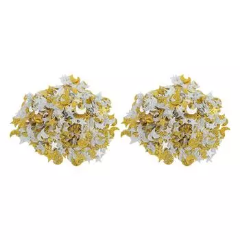 2 пакета конфетти Flash Moon и Star, изготовленные вручную, пластиковые конфетти Star Moon, простые, щедрые, цветные