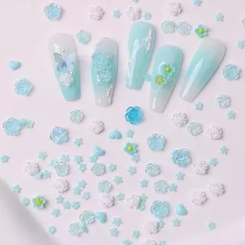 2 пакетика для дизайна ногтей, очаровательная блестящая изысканная легкая паста, съемные поделки своими руками, смола, цветок розы, украшение для дизайна ногтей на день Святого Валентина, принадлежности для ногтей красный