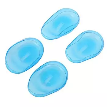 2 пары/4 шт., синие прозрачные силиконовые накладки на уши, защита от краски для волос синий