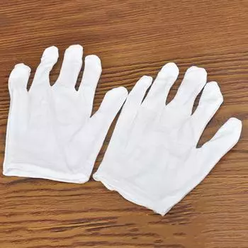 2 пары белых перчаток из чистого хлопка для домашней работы, перчатки для этикета, культуры и охраны труда из хлопка S