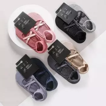 2 пары хлопковых дышащих впитывающих пот носков для йоги, силиконовые нескользящие носки-тапочки, женские спортивные носки для пилатеса, балета, фитнеса One Size