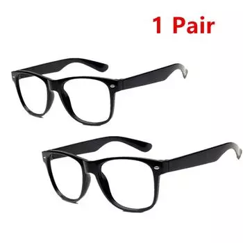 2 пары классических очков с черными оправами и прозрачными линзами для костюмированных вечеринок и маскарадов