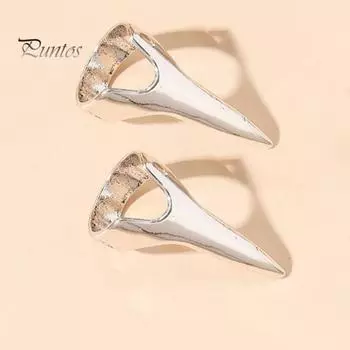 2 пары колец для украшения кончиков пальцев в стиле панк-рок на Хэллоуин, регулируемые кольца в виде готических когтей на весь палец, набор для косплея, праздничной вечеринки золотистый