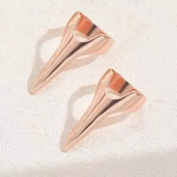 2 пары колец для украшения кончиков пальцев в стиле панк-рок на Хэллоуин, регулируемые, на весь палец, металлические розового золота