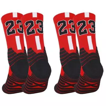 2 пары компрессионных носков № 23 для мужчин и женщин для спорта, велоспорта, бега, йоги, футбола, баскетбола, регби, пешего туризма, спортивные носки EU37-45 US7-10