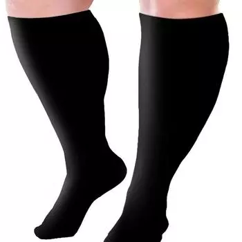 2 пары компрессионных носков больших размеров для женщин и мужчин с избыточным весом, компрессионные чулки 15-20 мм рт.ст. XXL