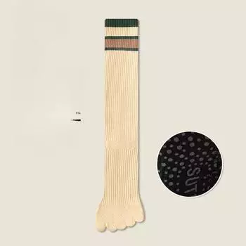 2 пары компрессионных носков выше колена для женщин, носки с пятью пальцами и фиксатором, нескользящие носки для йоги, пилатеса, нескользящие чулки для женщин