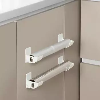 2 пары кронштейнов для хранения, настенный держатель для мешков для мусора, компактный органайзер из пластиковой пленки для кухни и дома белый