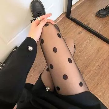 2 пары/лот сексуальные женские колготки в горошек шелковые чулки тонкие винтажные колготки прозрачные колготки женские эластичные чулочно-носочные изделия One size чёрный