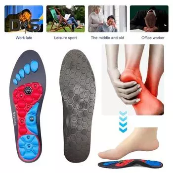 2 пары магнитных акупрессурных стелек, дышащие обезболивающие вставки для обуви для мужчин и женщин, поддержка свода стопы, ортопедические амортизирующие массажные подушечки для ног S