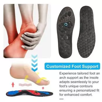 2 пары магнитных акупрессурных стелек, дышащие обезболивающие вставки для обуви для мужчин и женщин S