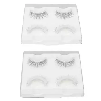 2 пары многоразовых самоклеящихся немагнитных не оставляющих следов портативных завитых накладных ресниц 3D-03