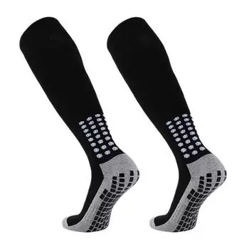 2 пары мужских женских длинных спортивных носков до колена с нескользящей подошвой для футбола, баскетбола, бейсбола, регби, футбола, велоспорта, бега, тенниса EU37-45 US7-10