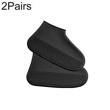 2 пары нескользящих модных водонепроницаемых простых силиконовых резиновых удобных дождевых сапог, чехлов для обуви, устойчивых к износу L