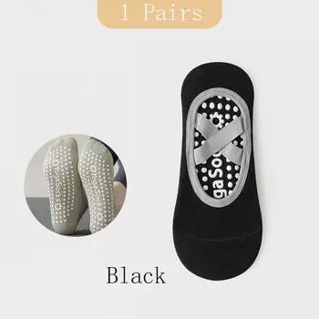 2 пары носков для йоги для женщин, хлопковые нескользящие носки для пилатеса, секционная повязка, без спинки, дышащие, для фитнеса в помещении, танцев, спортивные носки