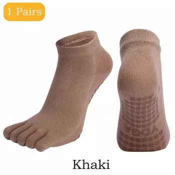 2 пары носков для йоги, нескользящие женские носки для пилатеса, дышащие носки с пятью пальцами для йоги, хлопковые носки для балета, танцев, фитнеса, для пола, спортивные носки