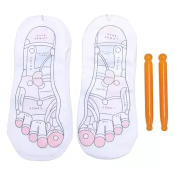 2 пары носков с 2 палочками, унисекс, хлопковые, мягкие, нескользящие носки, набор палочек для триггерных точек