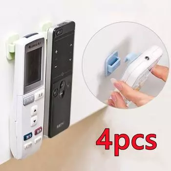 2 пары пластиковых липких крючков для кондиционера, пульта дистанционного управления телевизором, подвесная стойка, пластиковый настенный держатель для хранения ключей, организация