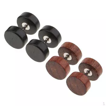 2 пары серег-гвоздиков из нержавеющей стали, винт 16 г - (1,2x6x6 мм)