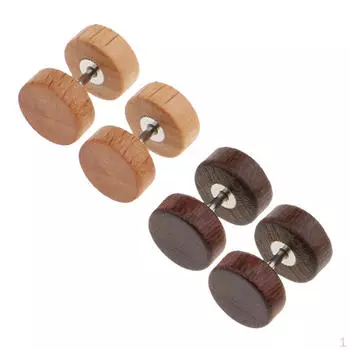 2 пары серег-гвоздиков из нержавеющей стали, винт 16 г - (1,2x6x8 мм)