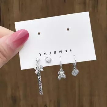 2 пары сережек для женщин, модные серьги One Size