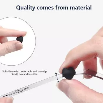 2 пары силиконовых противоскользящих держателей для ушей в форме сердца, держателей для очков, держателей для ушей, держателей для очков, аксессуаров, фиксаторов для очков синий