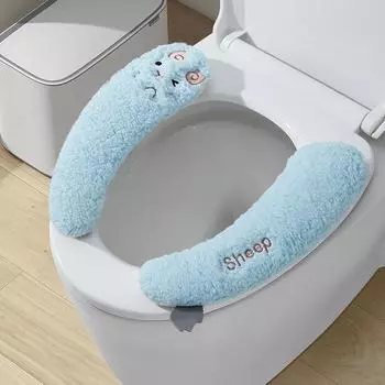 2 пары симпатичных чехлов на сиденья унитаза, утолщенные зимние теплые универсальные подушки для сидений с ручкой, многоразовые детские коврики для сидений для обучения пользованию унитазом белый